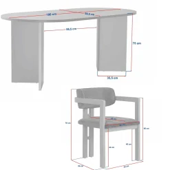 Vintar Spisebord- og stolsett 180x75x90 cm 7 deler