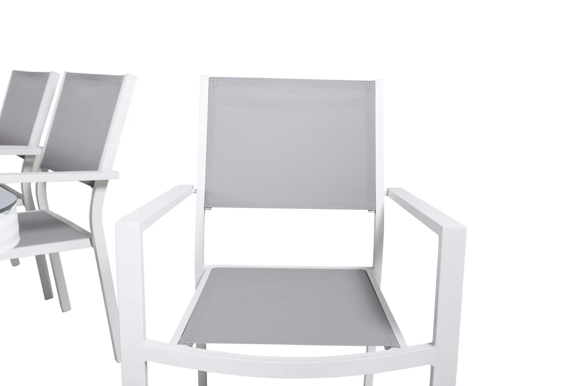 Virya Spisegruppe 200cm+6 Copacabana Stablebare Stoler Hvit/