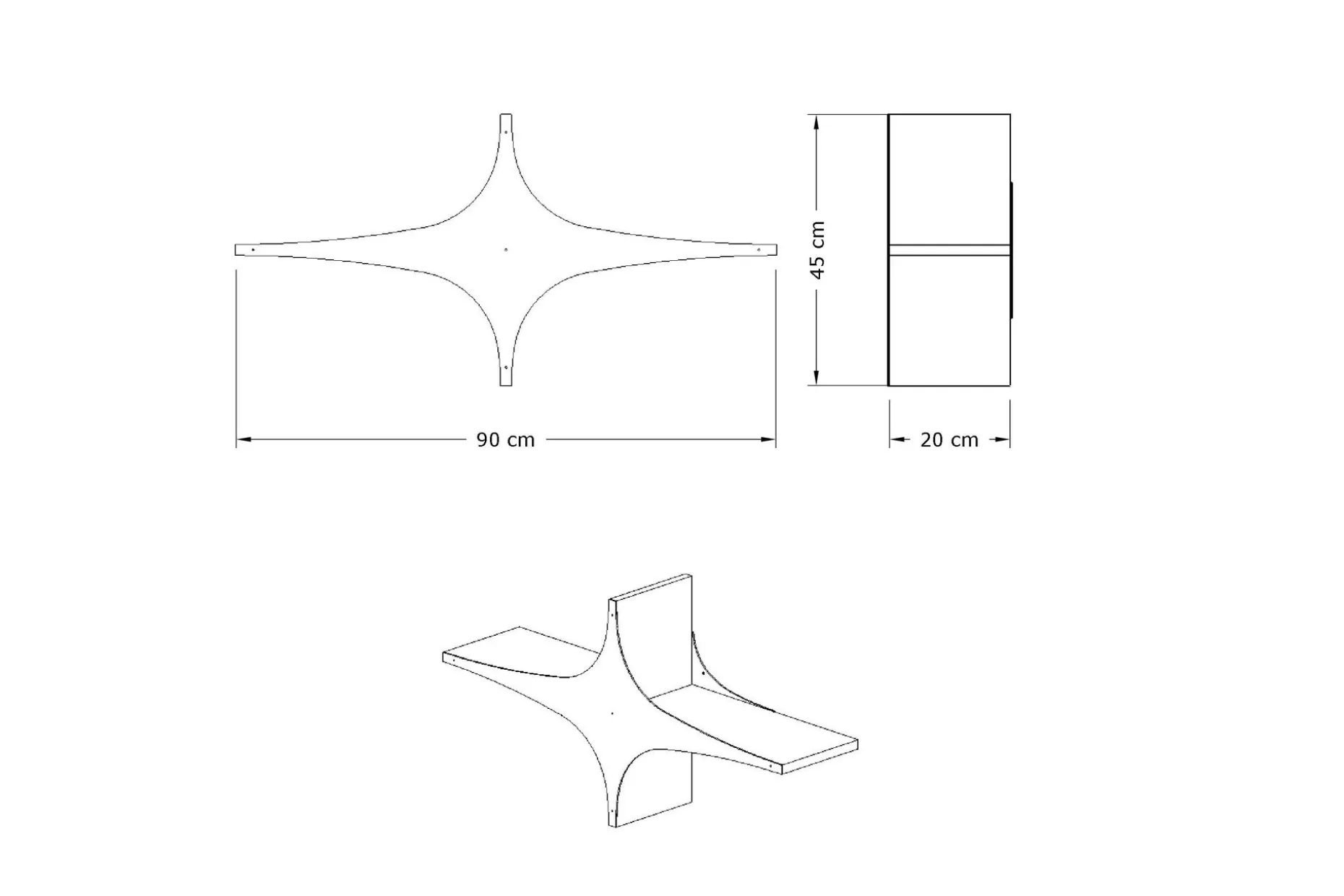Wall Shelf Svart