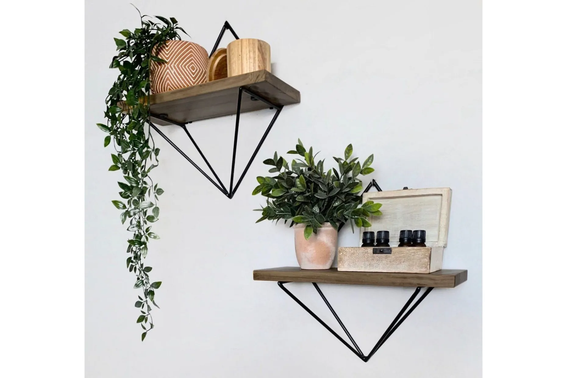 Wall Shelf Valnøtt|Svart