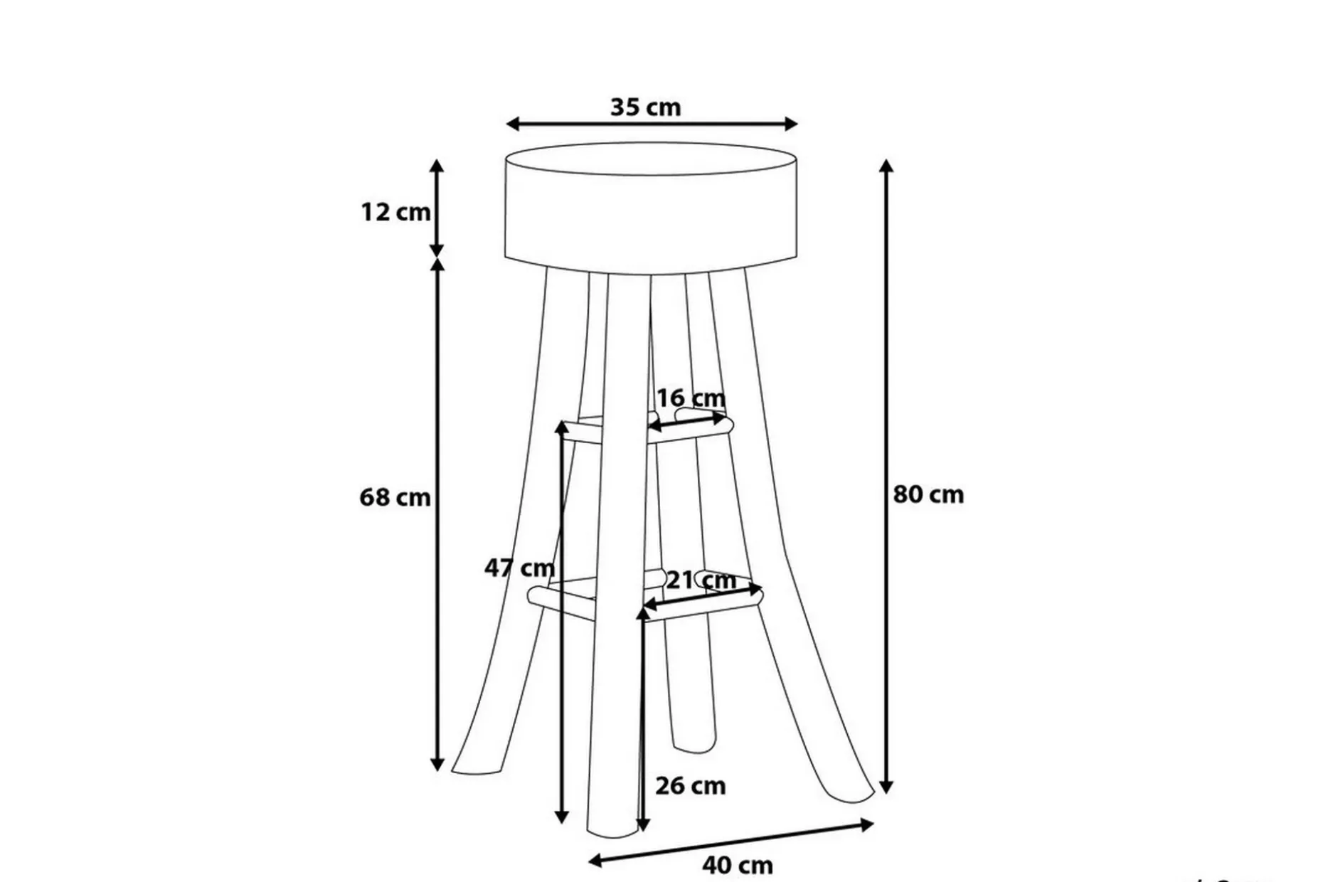 Walton Barstol 40 cm