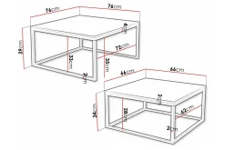 Wardner Sofabord 76 cm