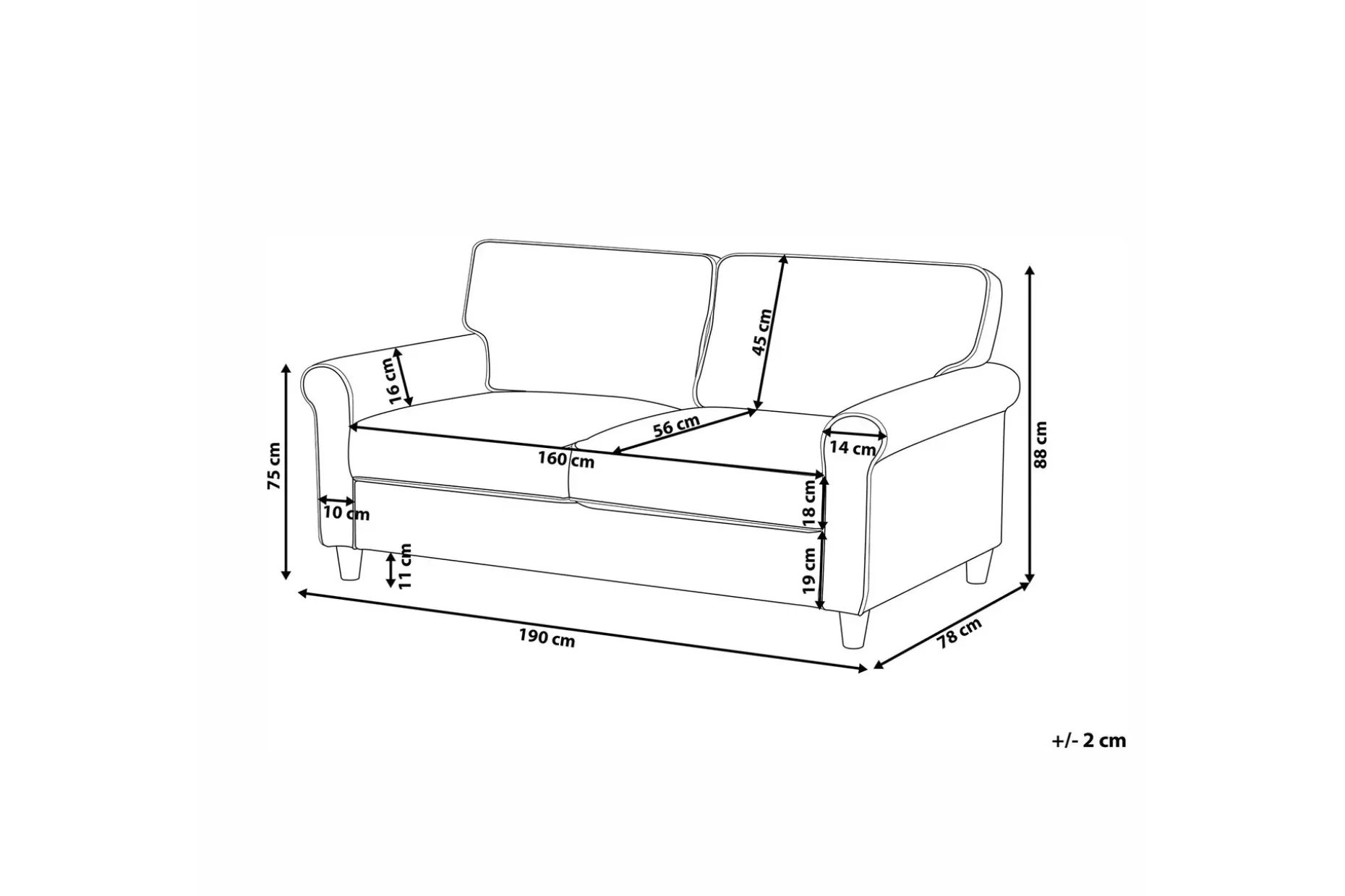 Warmoth 3-seter Sofa
