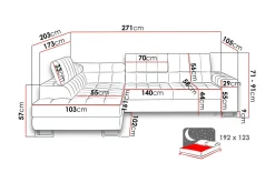 Warwick 3-seters Hjørnesovesofa