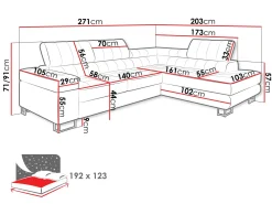 Warwick 4-seters Sofa med Sjeselong Venstre