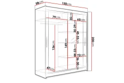 Westa Garderob 150x58x200 cm