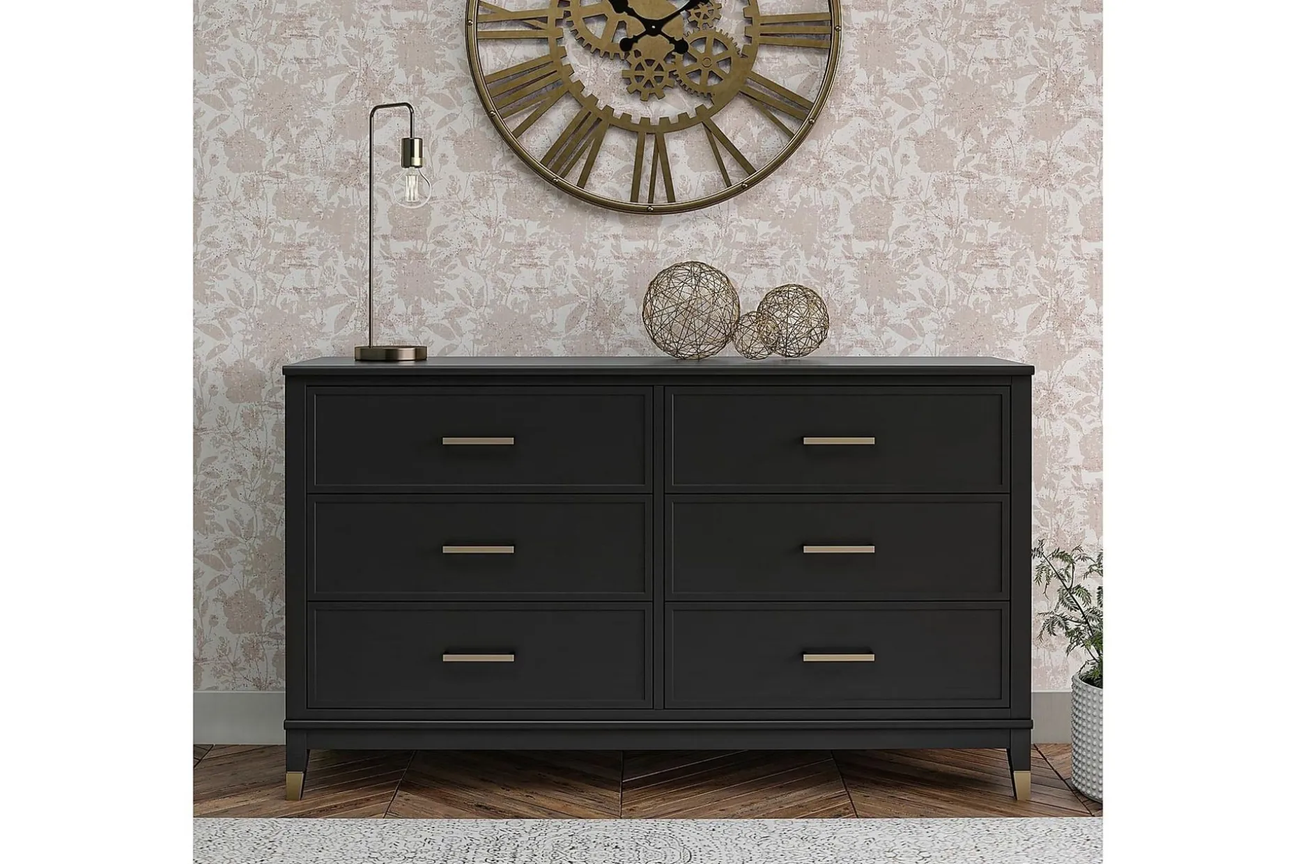 Westerleigh Kommode 144x41 cm Svart/Gull