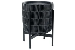 Wicker Blomsterkrukke på stativ 30x30xH38 cm Svart