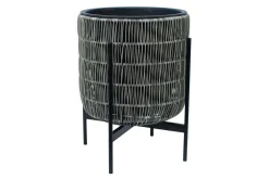 Wicker Blomsterkrukke på stativ 30x30xH38 cm Grå