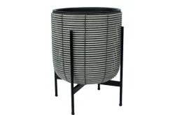 Wicker Blomsterkrukke på stativ 30x30xH38 cm Grå