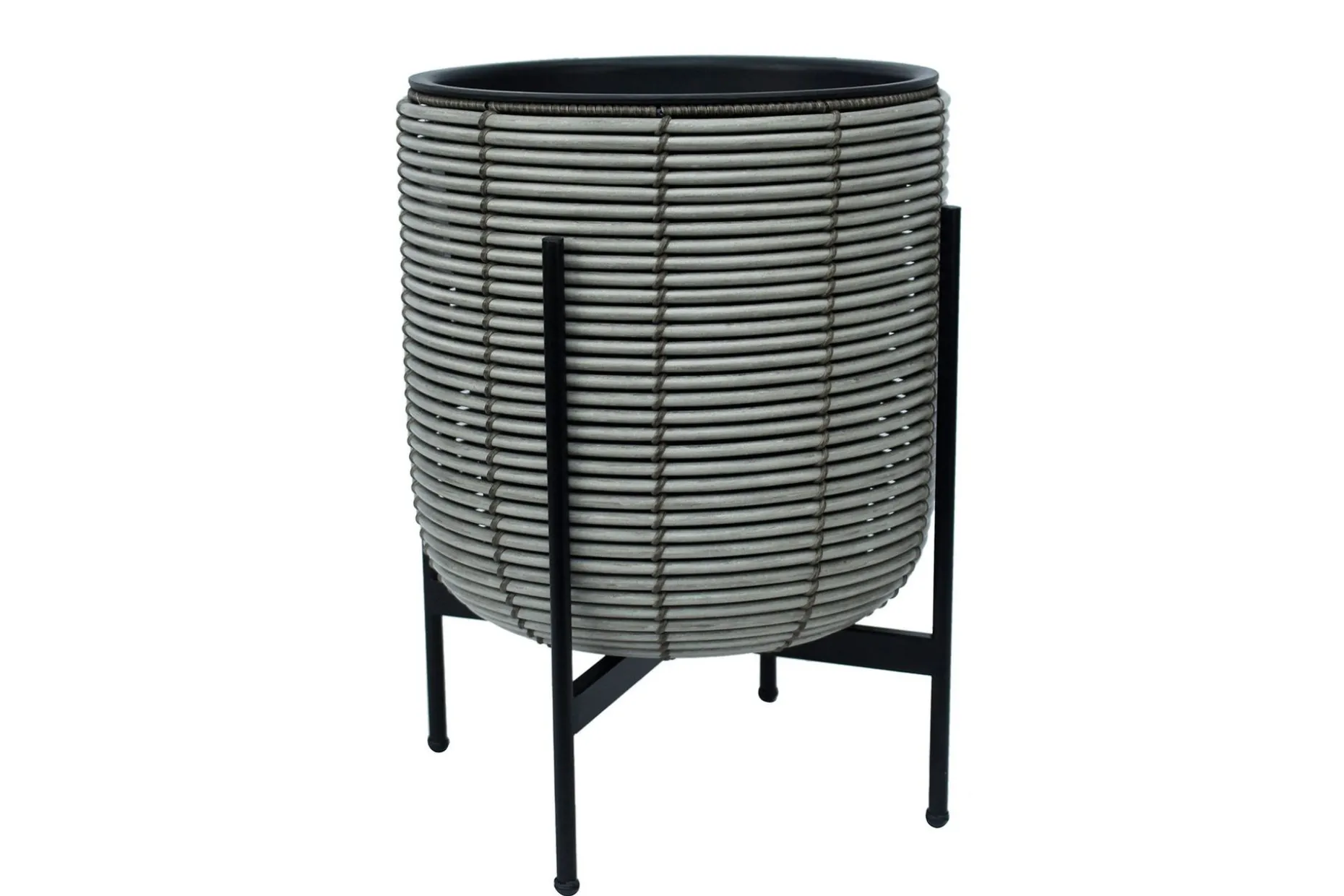 Wicker Blomsterkrukke på stativ 30x30xH38 cm Grå