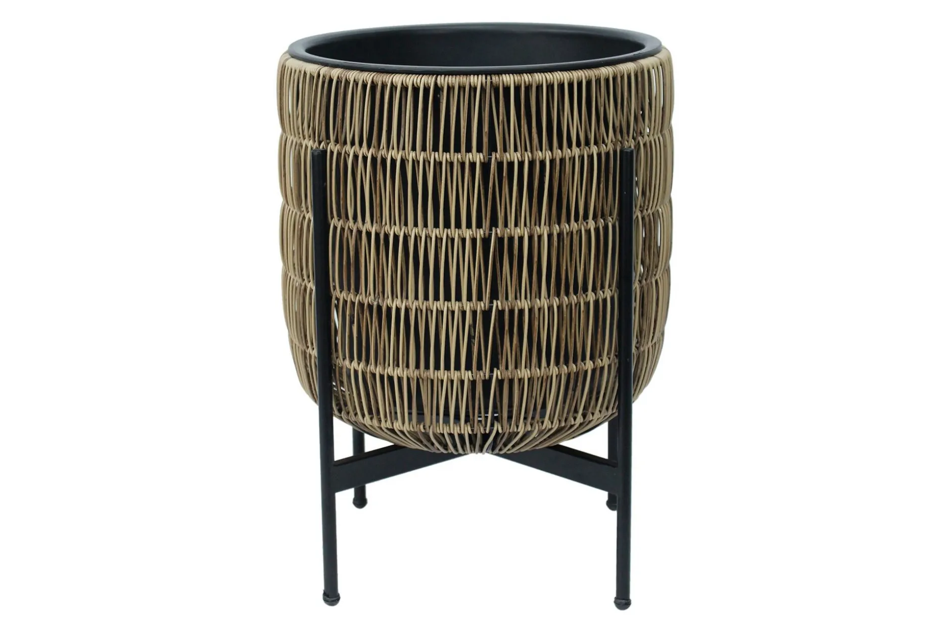 Wicker Blomsterkrukke på stativ 38x38xH49 cm Lysebrun