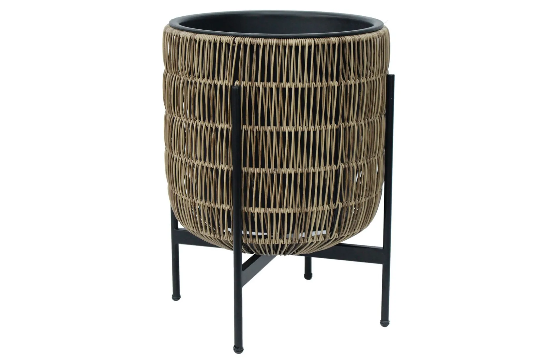 Wicker Blomsterkrukke på stativ 38x38xH49 cm Lysebrun