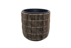 Wicker Blomsterpotte D27xH28 cm Lysebrun