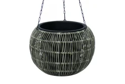 Wicker Hengende Krukke D32xH22 cm Grå