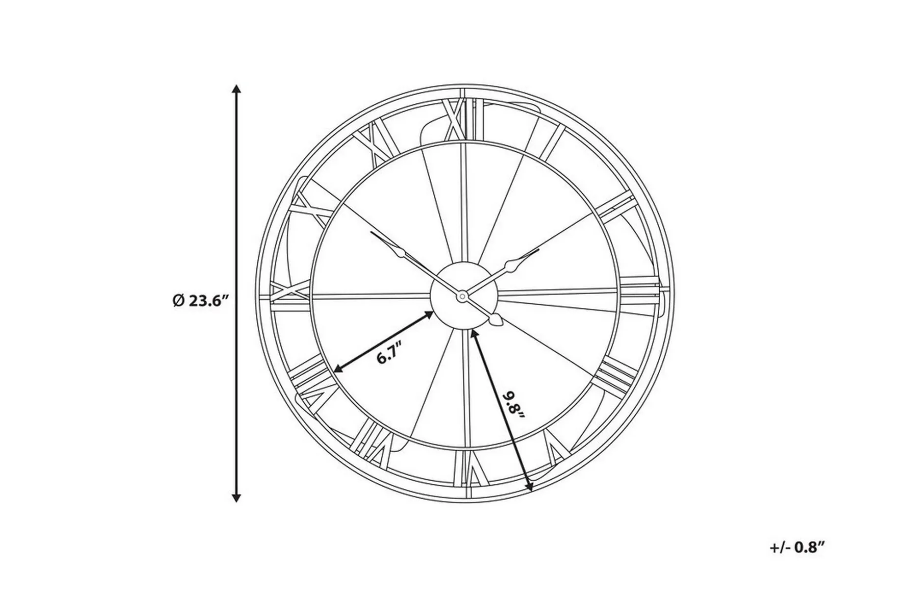 Wikon Veggklokke 60 cm