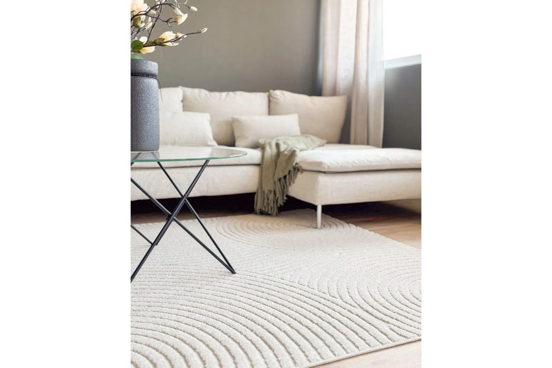 Wiltonteppe Hawaii Trend 240x240 cm, Krem