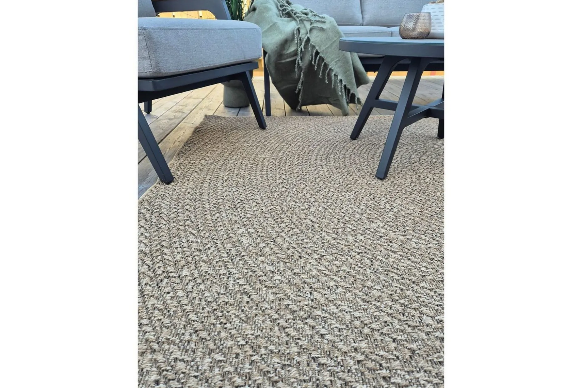 Wiltonteppe Natural Circle 200x290 cm