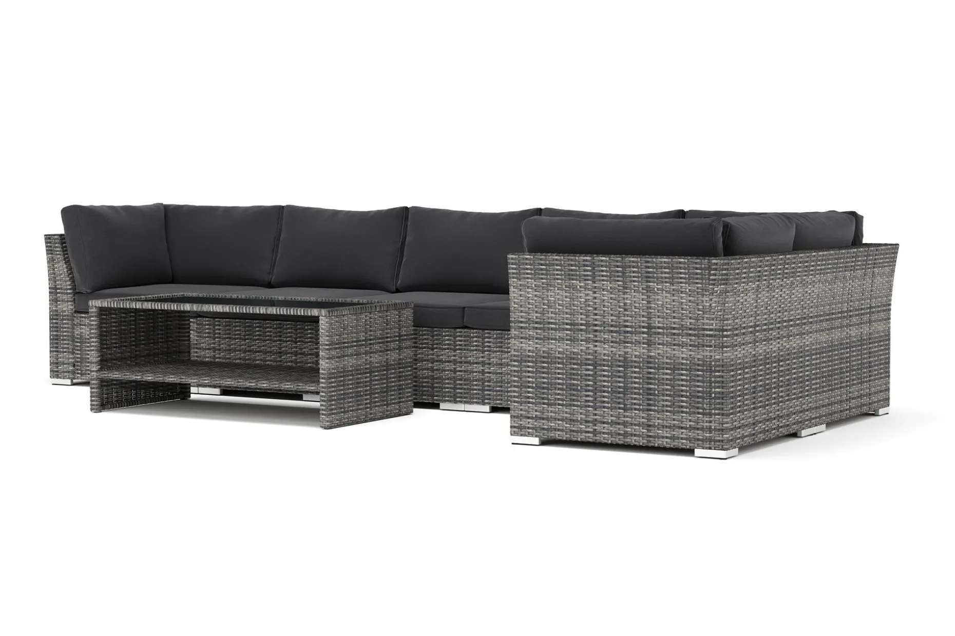 Wisconsin utendørs L-sofa 6-seters vendbar