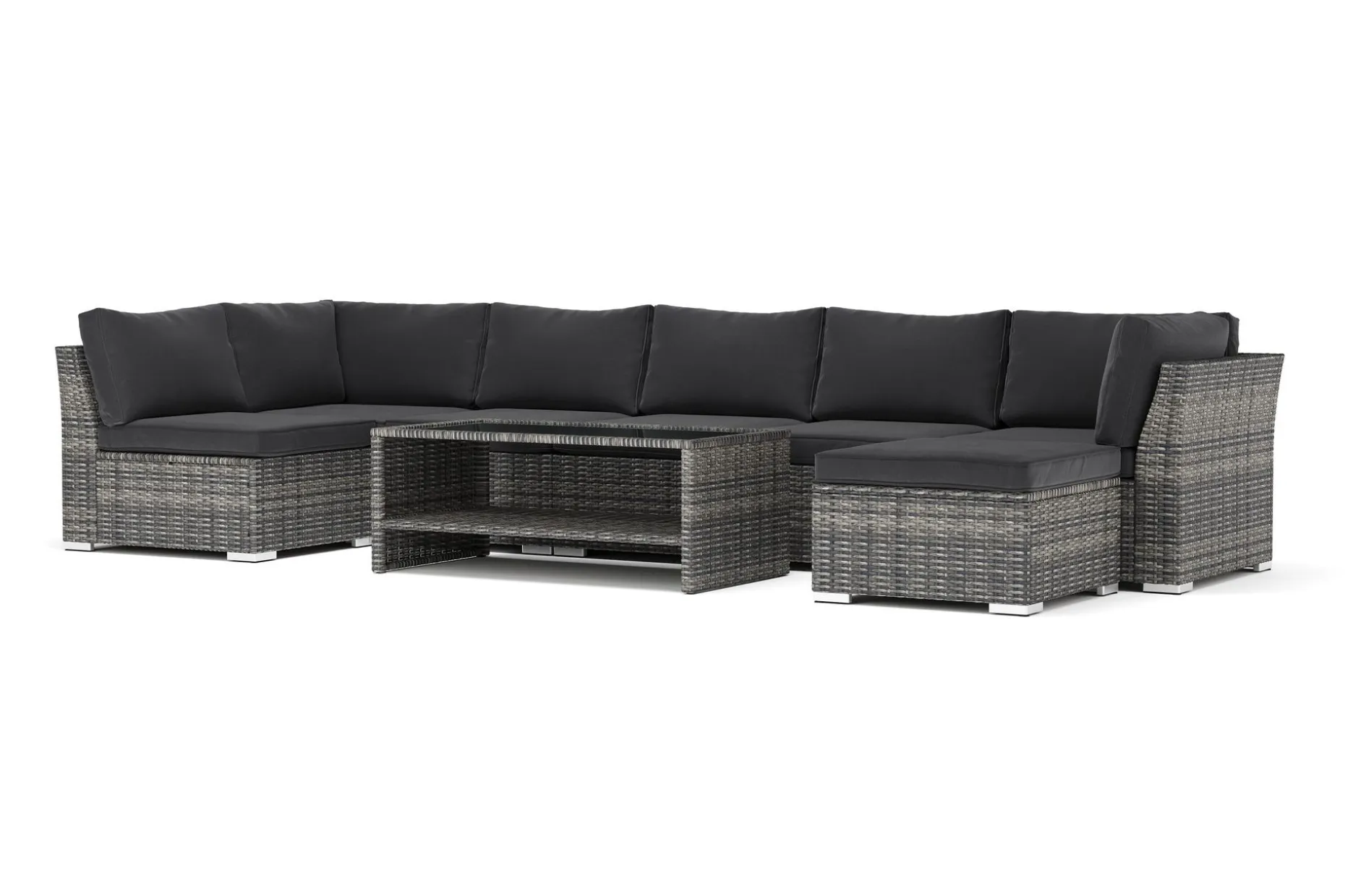 Wisconsin utendørs U-sofa 7-seters med vendbar divan