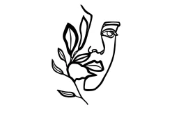 Woman Face Behind The Branch Veggdekor