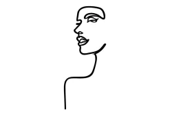Woman Profile Veggdekor