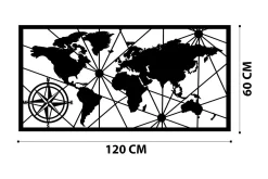 World Map 1 Large Veggdekor