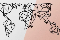 World Map Metal Decor 4 Veggdekor