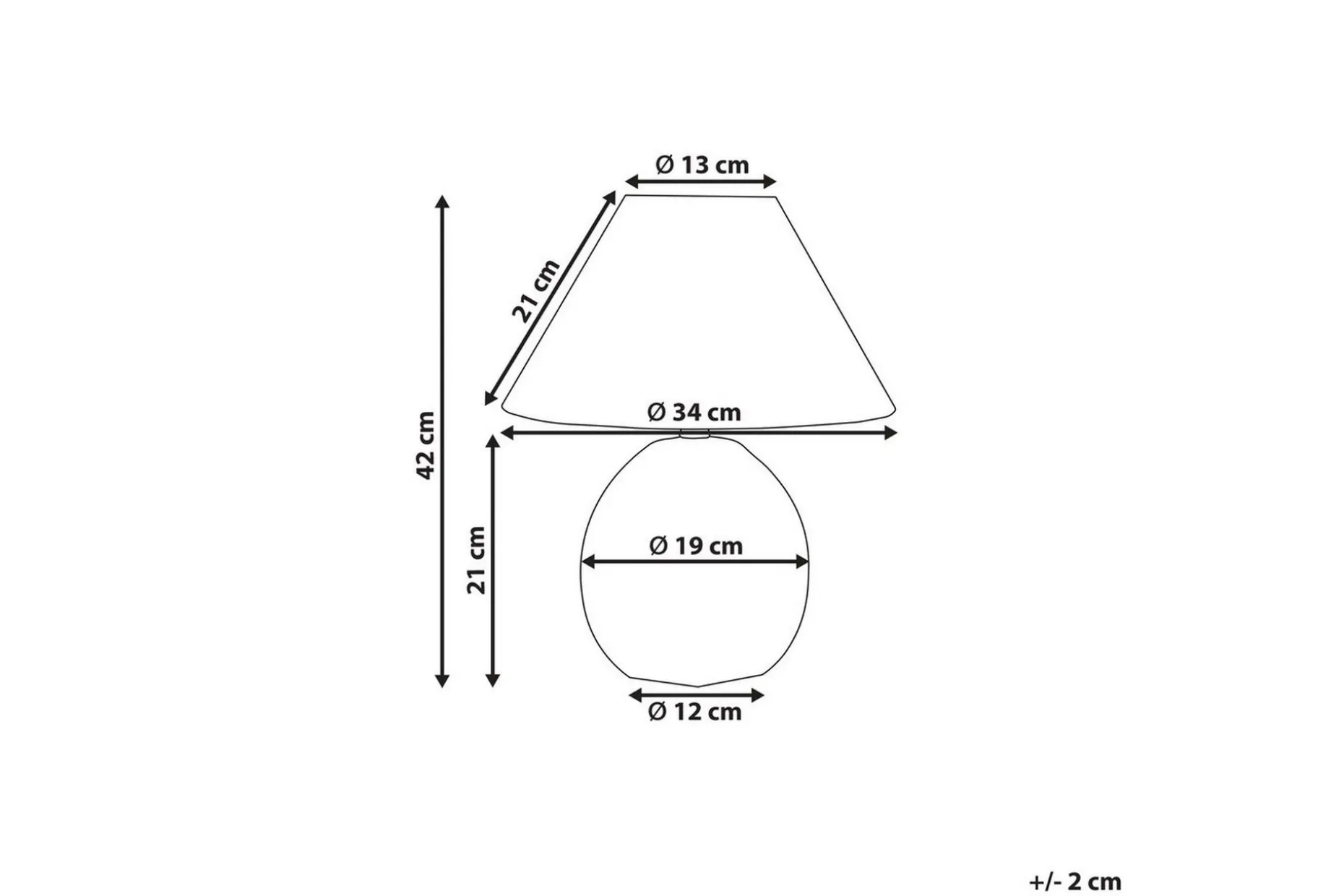 Zakel Bordlampe 42 cm E27