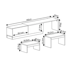 Zalven TV-benk 180x36x30 cm