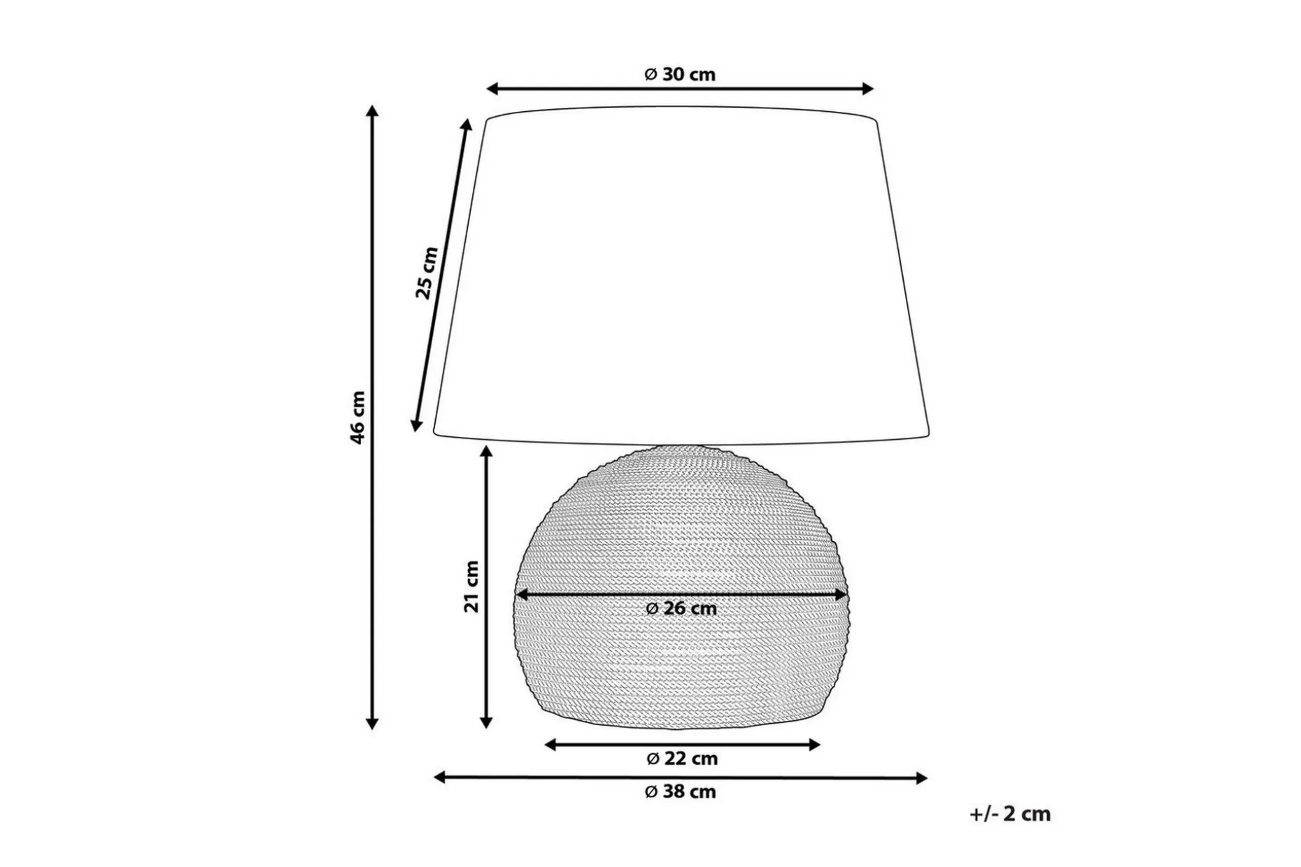 Zannone Bordlampe 46 cm E27
