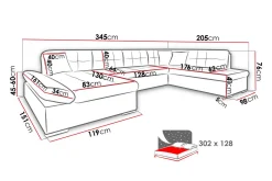 Zumar 4-seters Sovesofa Universal