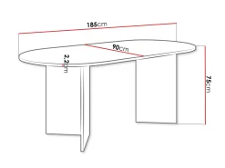 Zyleron Spisebord ovalt 185 cm