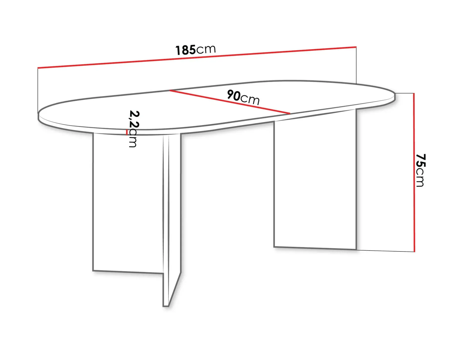 Zyleron Spisebord ovalt 185 cm
